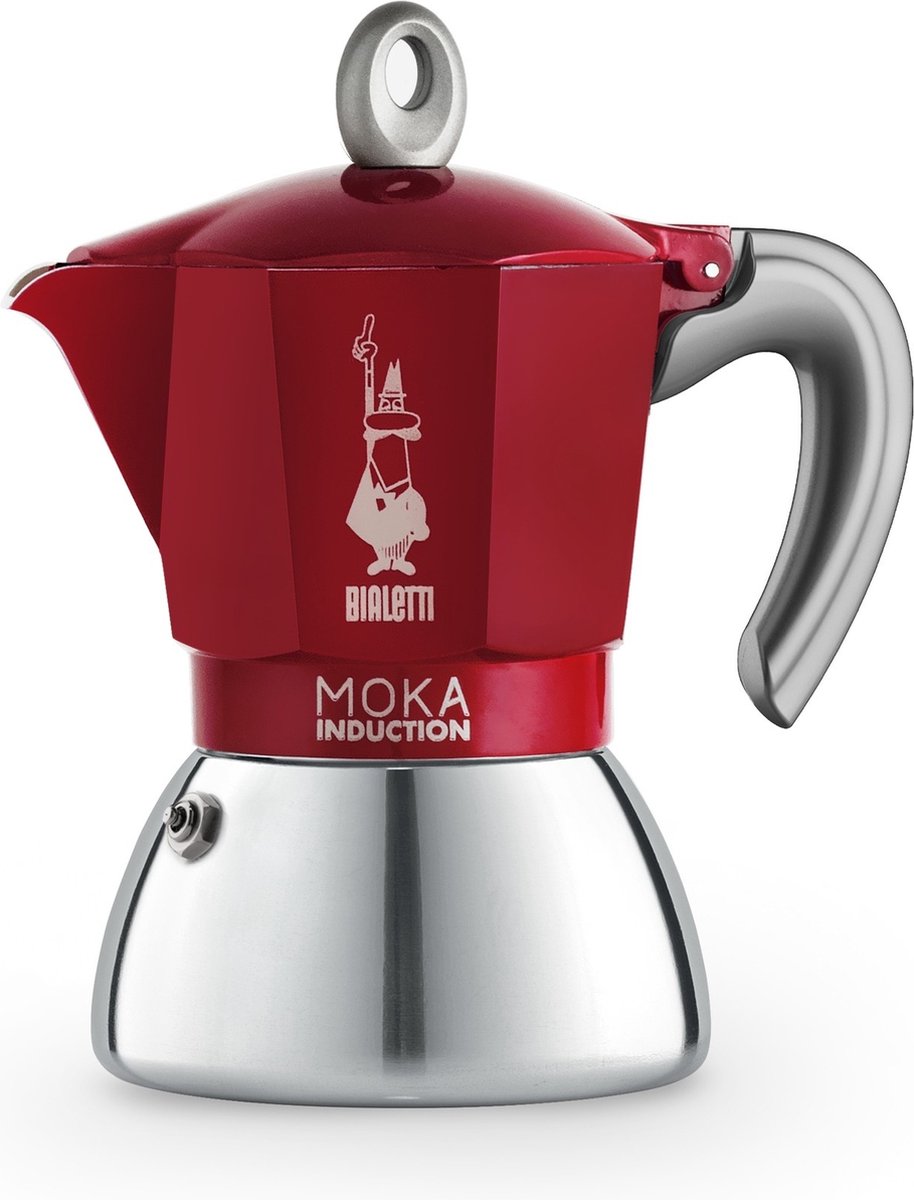 Bialetti moka induktion rød perkolator – 6 kopper – 270 ml – velegnet til induktion