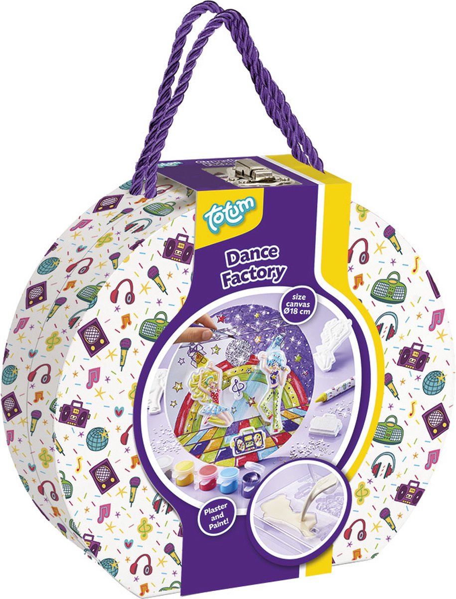 Totum craft case disco dans lærred maleri - legetøj piger - crafting med gips home deco
