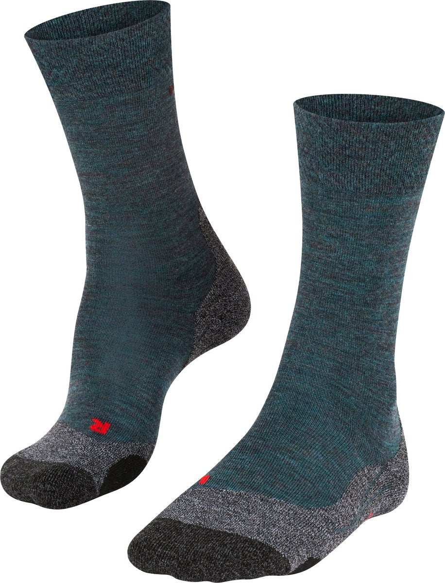 Falke tk2 melange anti-blister tykt uld funktionsmateriale gåstrømper herre grøn - str. 46-48
