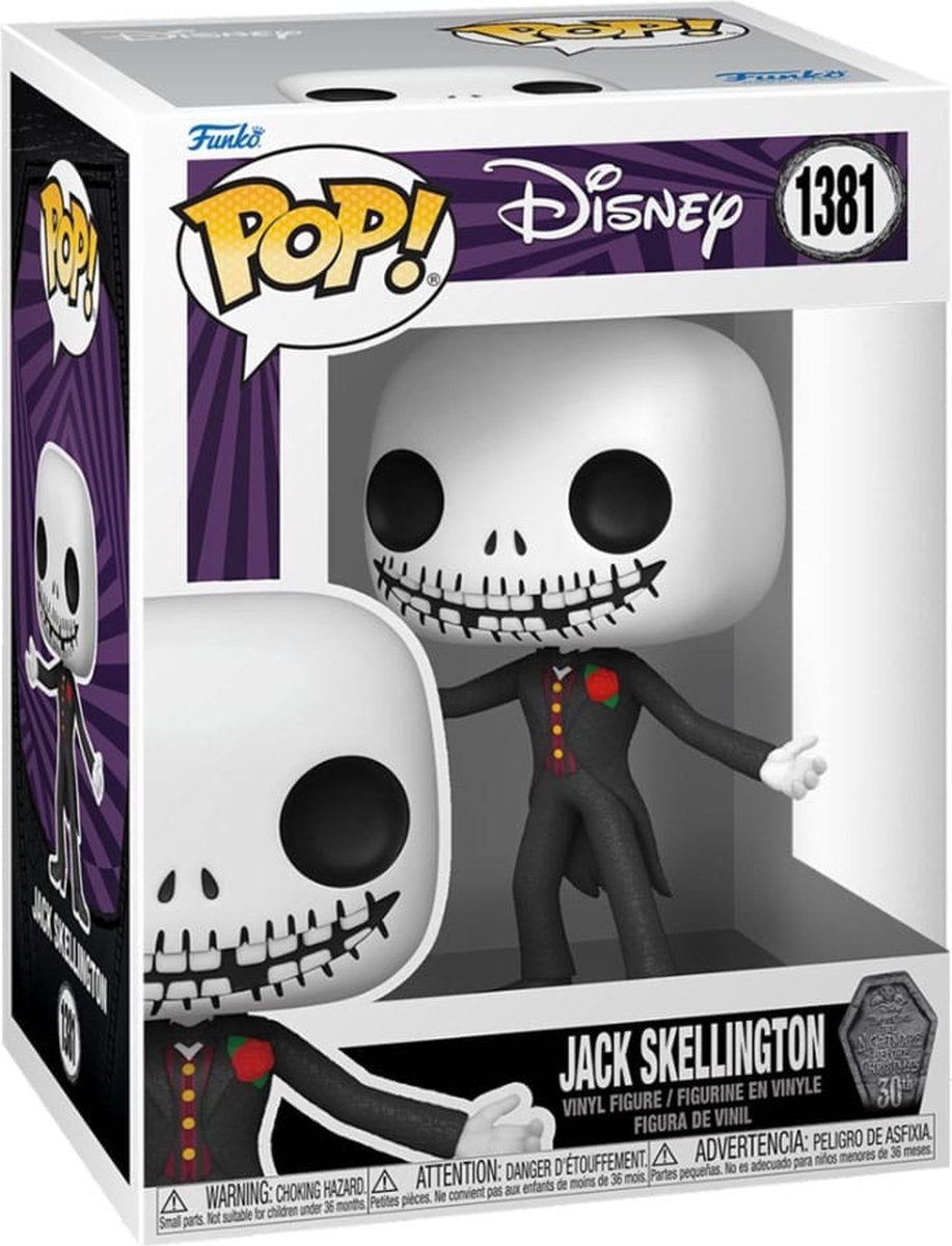 Funko pop disney: mareridtet før jul - jack med sort jakkesæt (30 års jubilæum) pop #1381