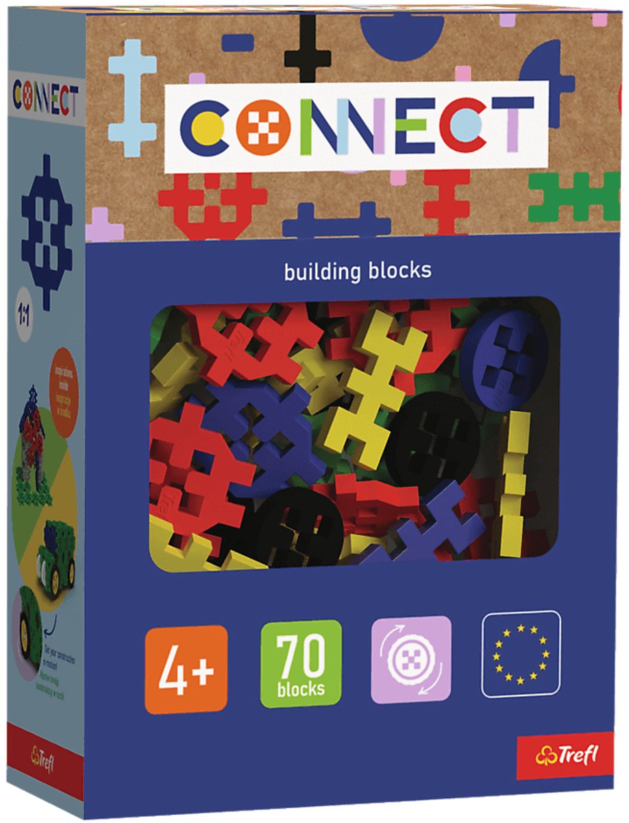 Trefl connect connect - byggeklodser 70 - standard multicolor_fsc mix 70%