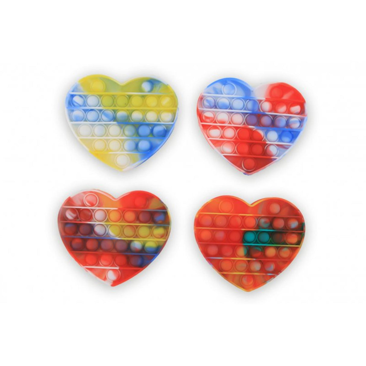 Magic fidget pop-it hjerte tie-dye 14x12cm