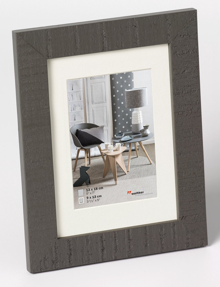 Walther home - træramme - fotostørrelse 13x18 cm - grå