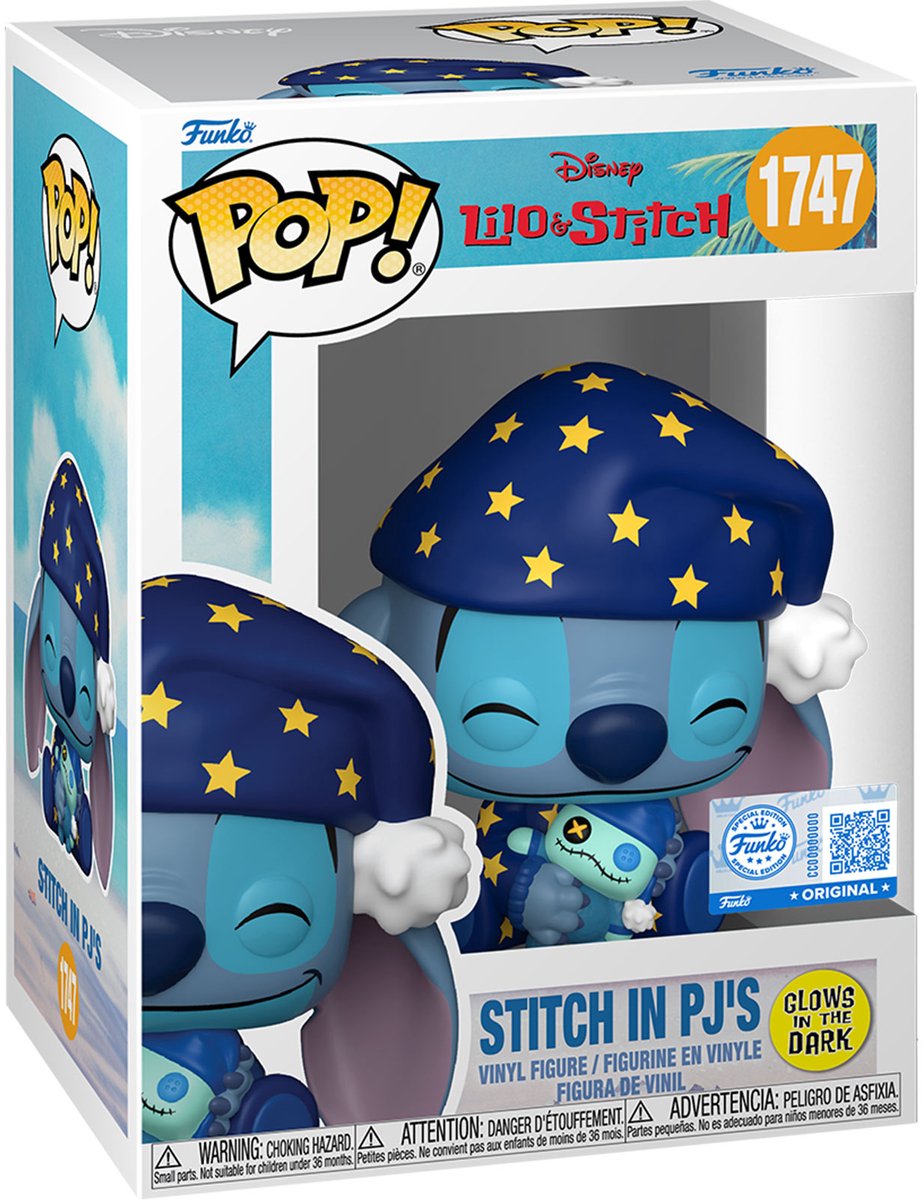 Funko pop vinyl: l s s4- stitch starry pjs (glød i mørket)