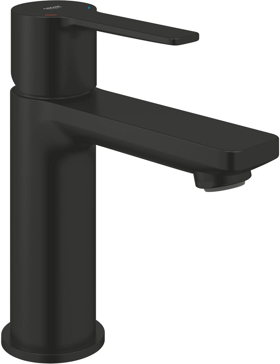 Grohe lineare ny xs-størrelse håndvaskarmatur – push-open affald – ecojoy – fastfixation plus – mat sort