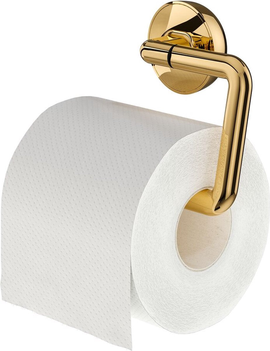 Tiger cooper - wc rolhouder zonder klep - toiletrolhouder - zonder boren - boren of lijmen - goud