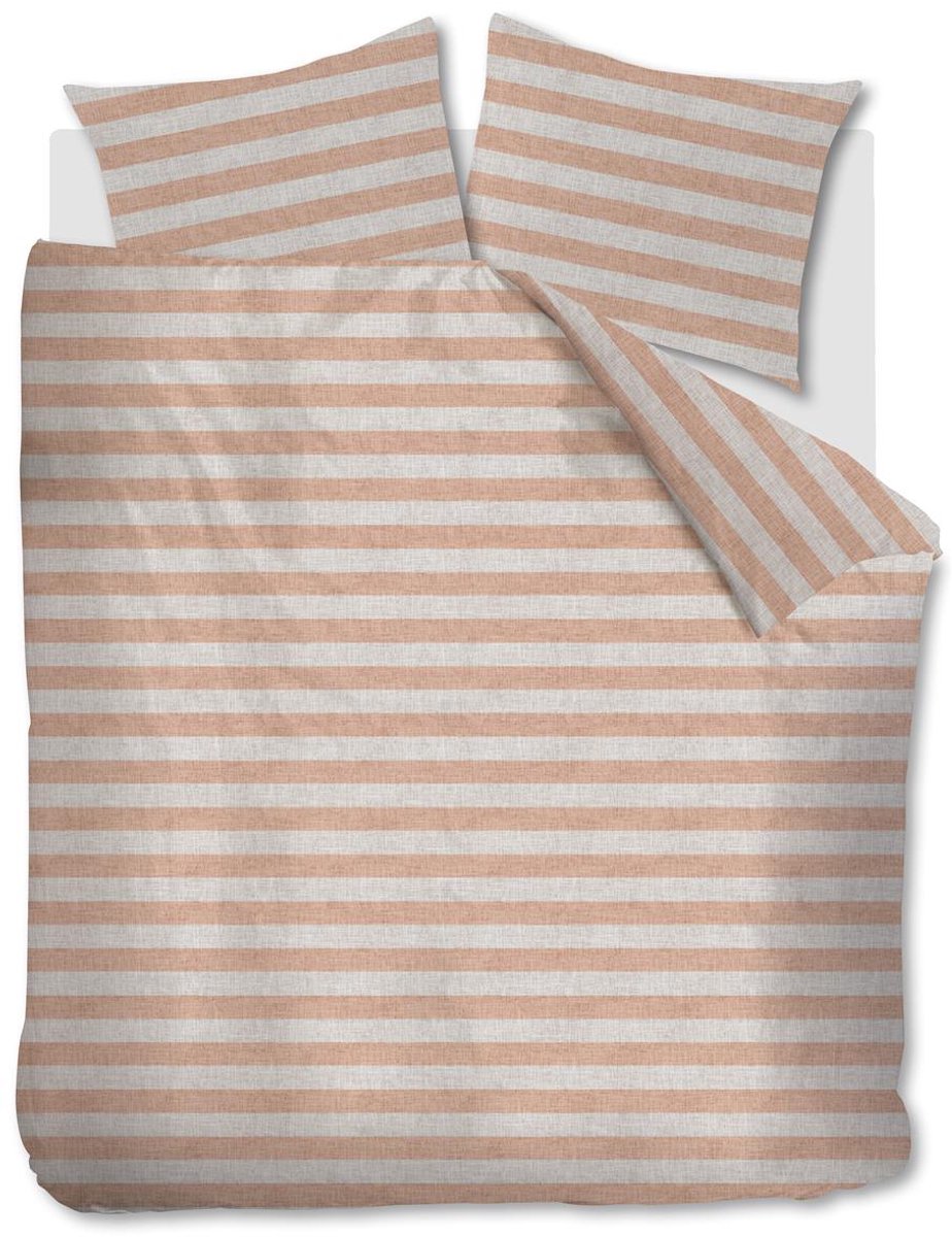 Vtwonen - bold stripe dekbedovertrek - lits-jumeaux - 240x200 220cm - pastelroze