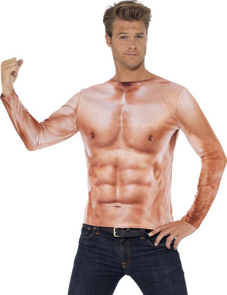 Vegaoo smiffys - skjorte - bodybuilder - str. l