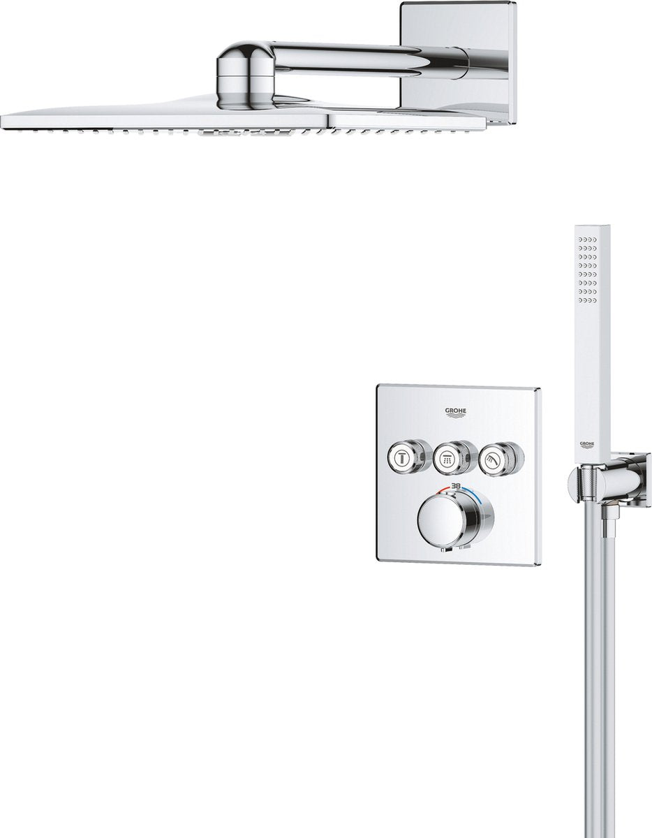 Grohe præcision smartcontrol indbygget brusesystem - firkantet - krom