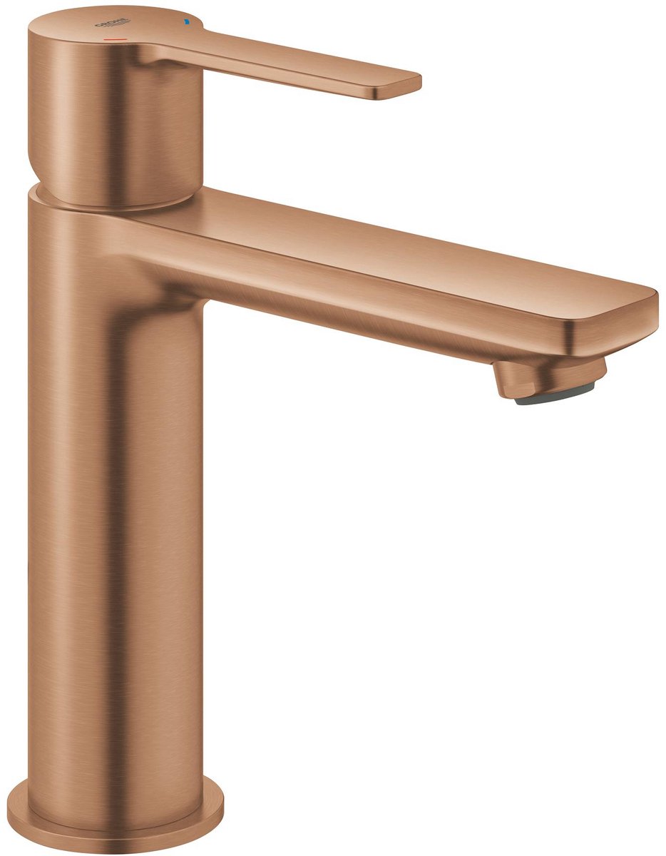 Grohe lineare ny s-størrelse håndvaskarmatur – push-open – ecojoy – fastfixation plus – børstet varm solnedgang
