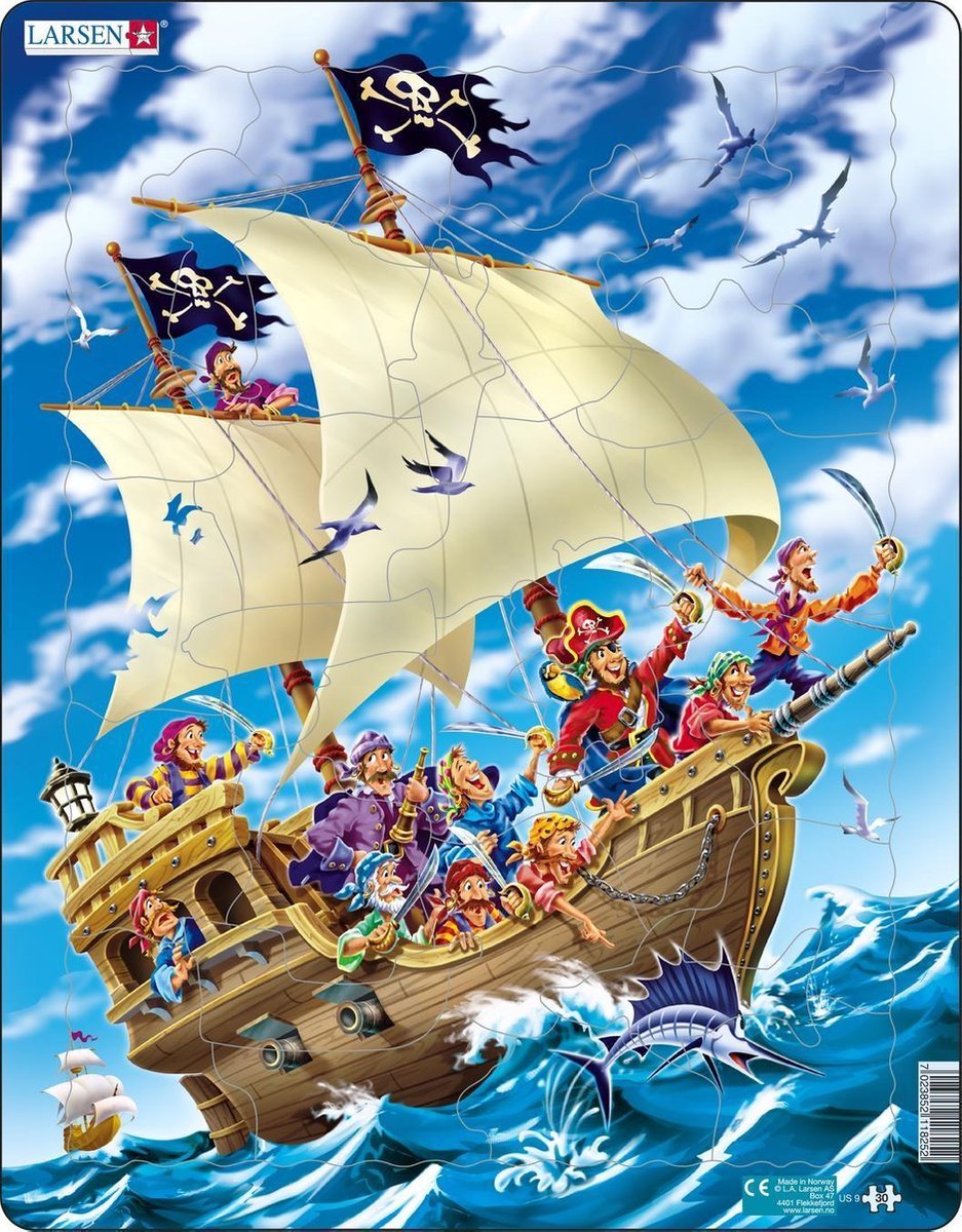 Larsen puslespil piratskibet, 30 stk.