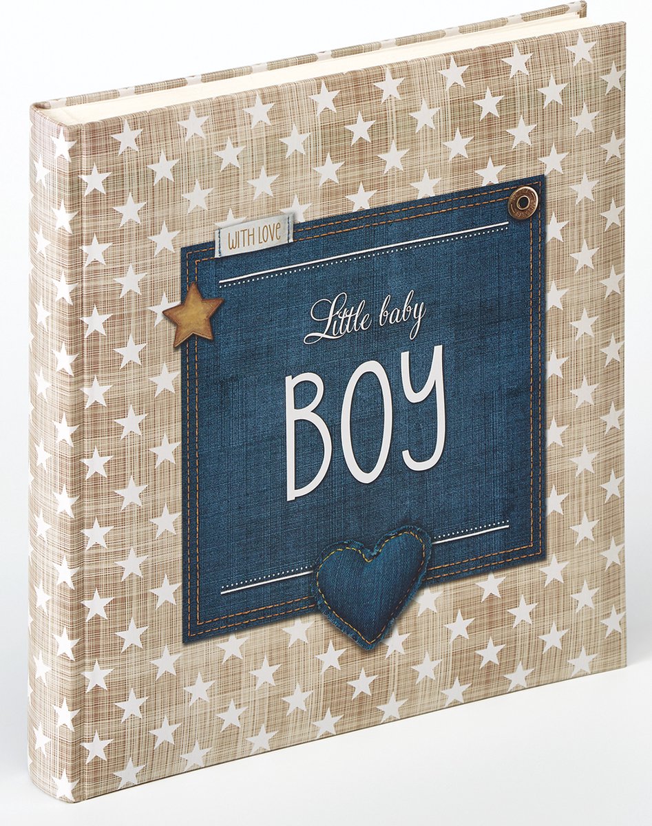 Walther uk-100-l lille dreng - fotoalbum - størrelse 28x30,5 cm - blå beige hvid