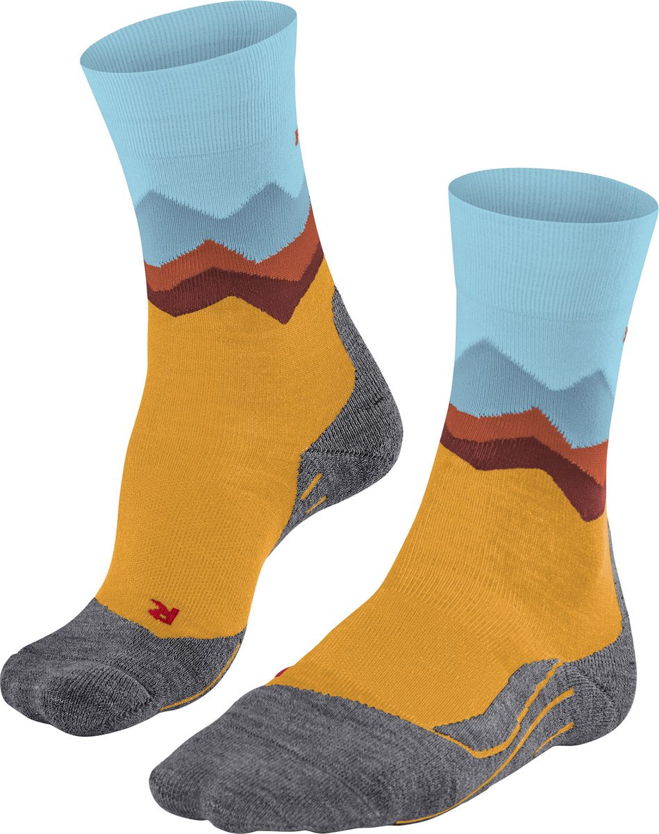 Falke tk2 anti-blaar dik wol functioneel materiaal wandelsokken dames geel - maat 37-38