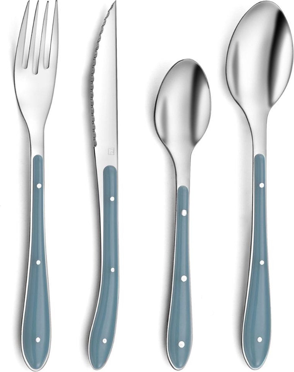 Amefa bestik bistro blå metal (24 stk)