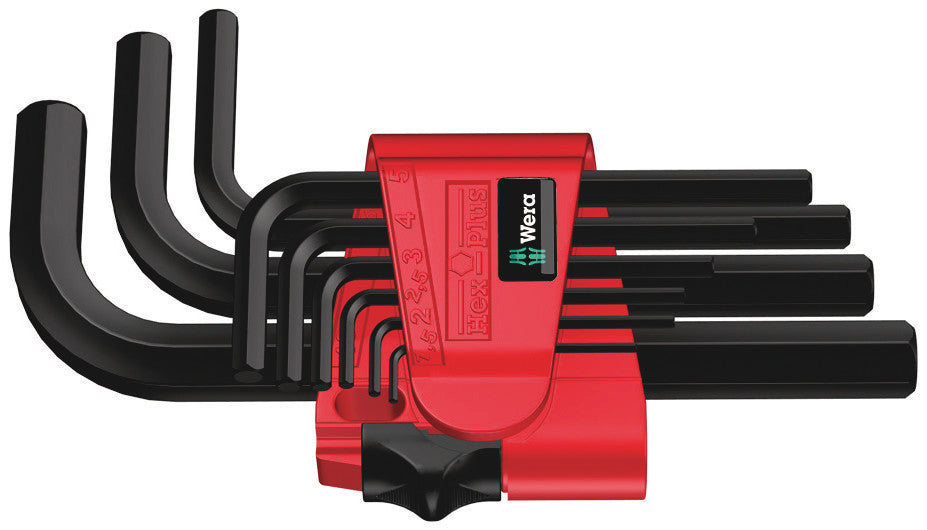 Wera 950 9 bm n sekskantnøglesæt, metrisk, sort laser, 9-delt - 1 stk. - 05021737001