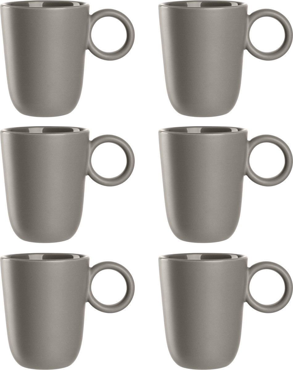 Leonardo roma krus 400ml taupe - sæt 6