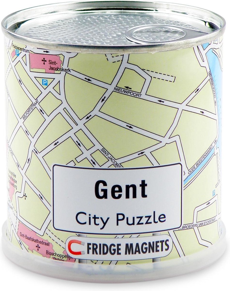 Bypuslespil herre - puslespil - magnetisk - 100 puslespilsbrikker
