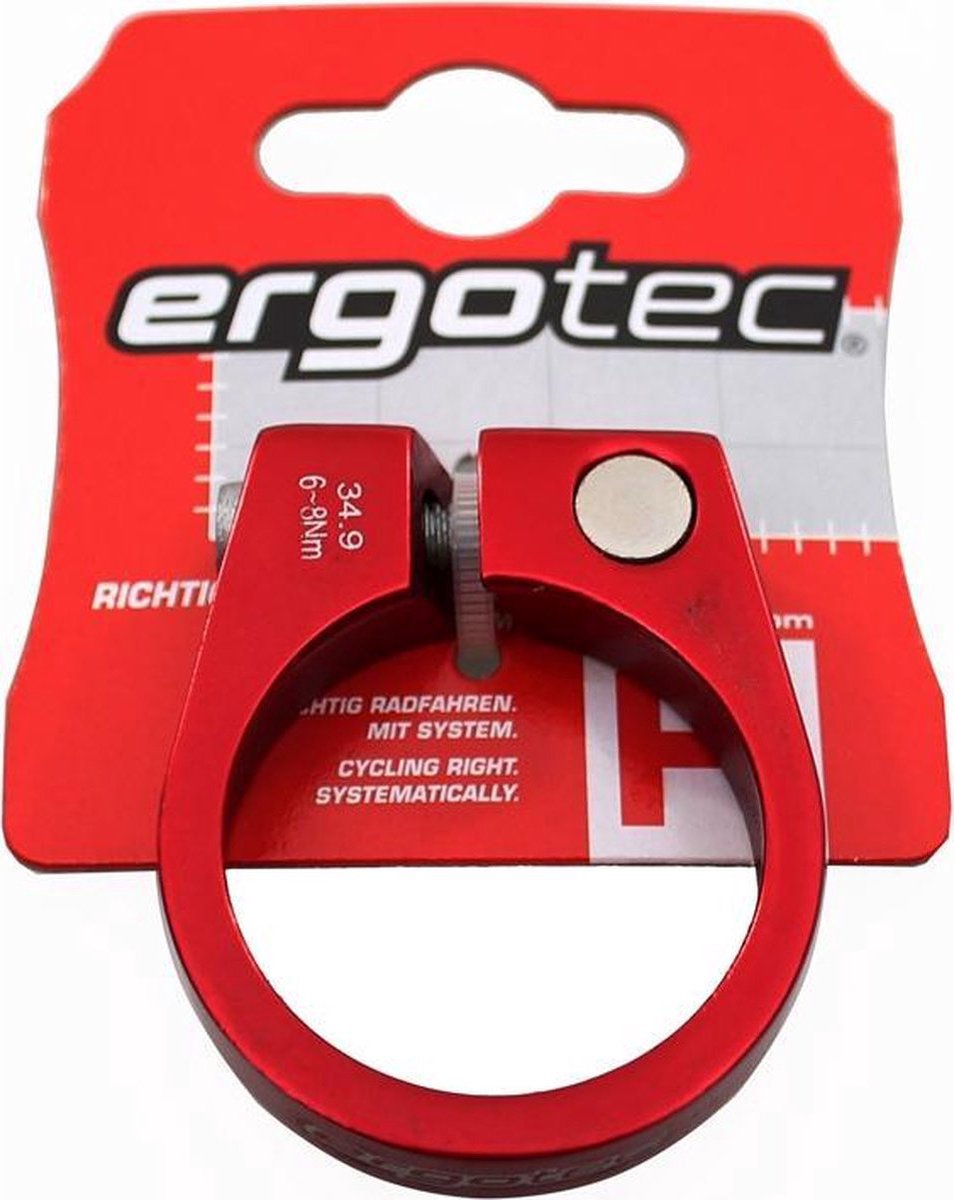 Ergotec Saddle Clamp Sci-105 34,9 mm med skrue rød