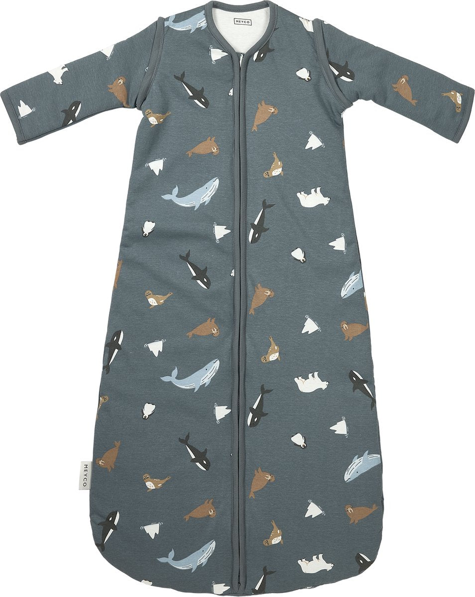 Meyco baby arctic baby slaapzak met afritsbare mouwen - multicolour - 110cm - 2.5 tog