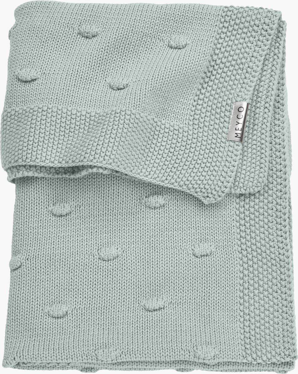 Meyco baby knots krybbetæppe - stengrøn - 75x100cm - 1,0 tom