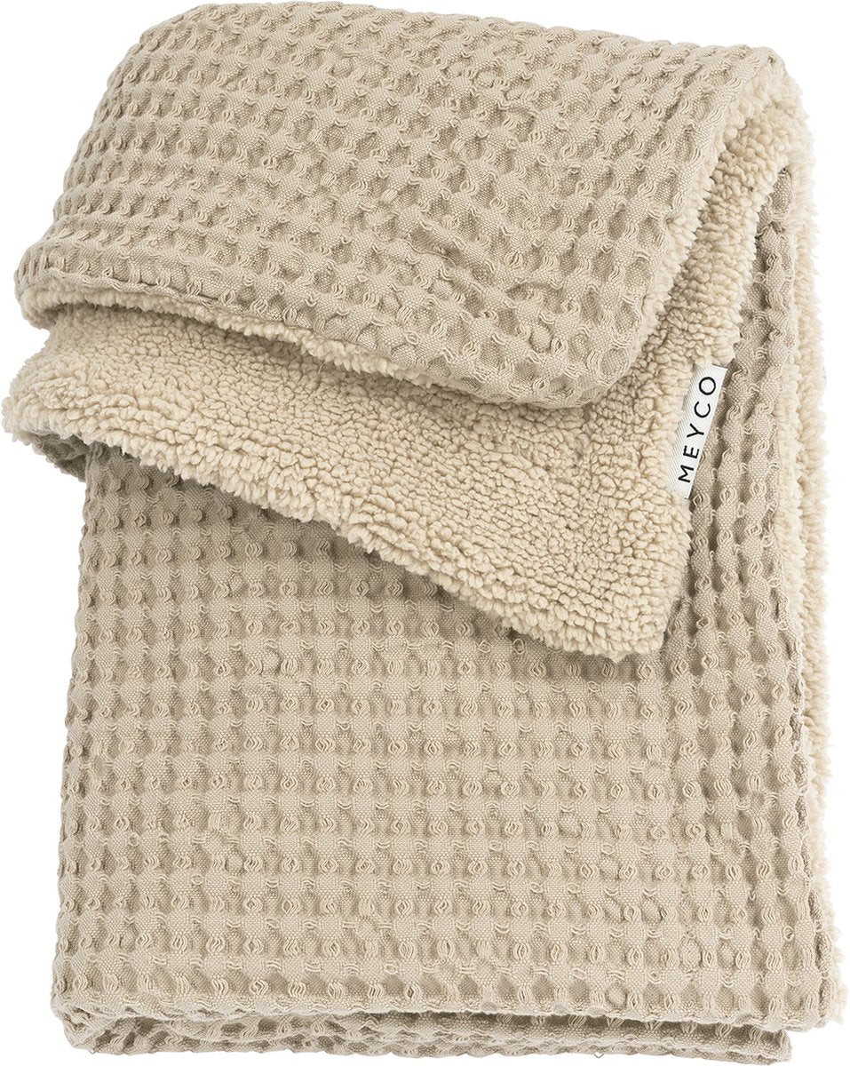 Meyco baby vaffel bamsetæppe - sand - 75x100cm - 2,0 tom