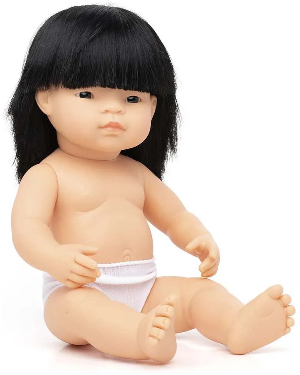 Miniland dukke - Asiatisk pigedukke 38cm - med vanilje duft - 10 måneder