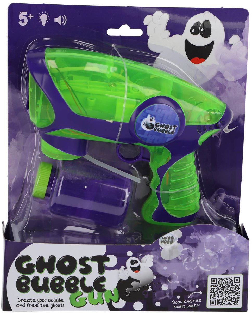 Ghost bubble bubble gun usb genopladelig til udendørs sjov.