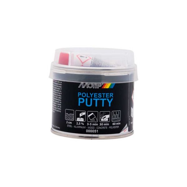 Motip polyester stål spartelmasse 250 gram