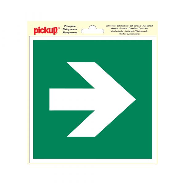 Sticker flugtvej pil lige - 200x200 mm.