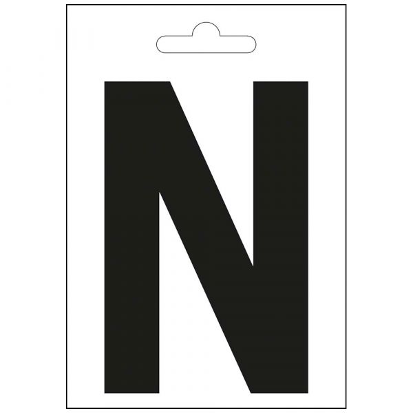 Nautisk bogstav n sort 100 mm.