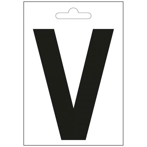 Nautisk bogstav v sort 100 mm.