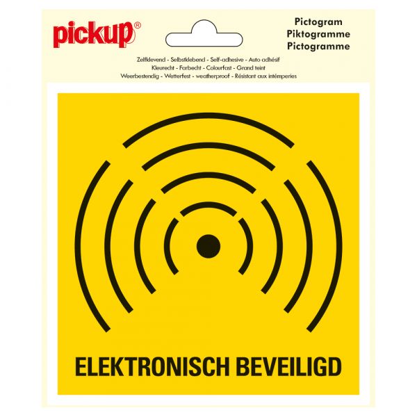 Klistermærke elektronisk sikret - 150x150 mm.