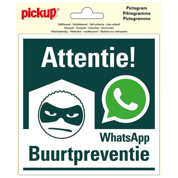Klistermærke whatsapp nabovagt - 150x150 mm.