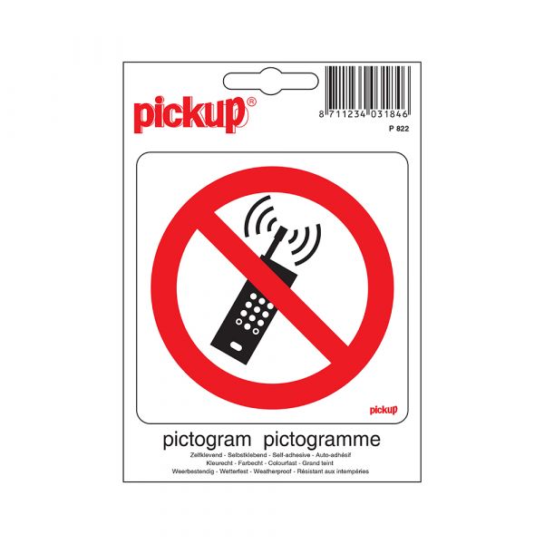 Klistermærke forbudt for pøbel. telefoner - 100x100 mm.