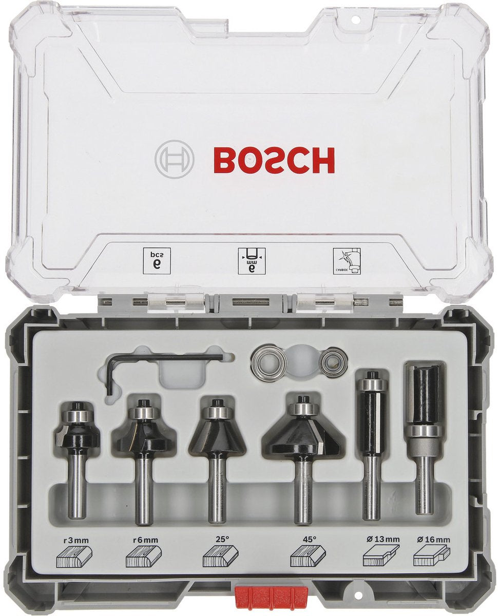 Bosch tilbehør 8-delt blandet skæresæt - skaftdiameter 6 mm - 2607017468