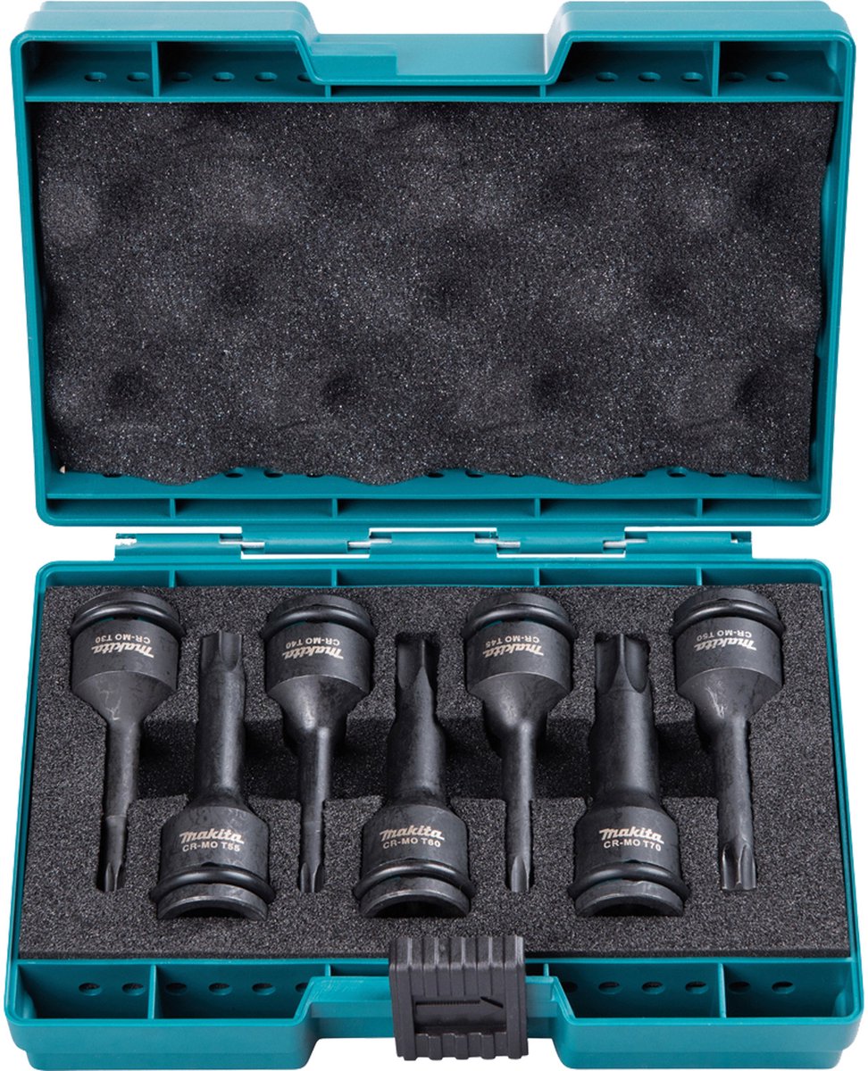 Imp makita torx slagskruetrækker bit sæt | 7-delt | actblack | 1 2'' | dk - e-23628