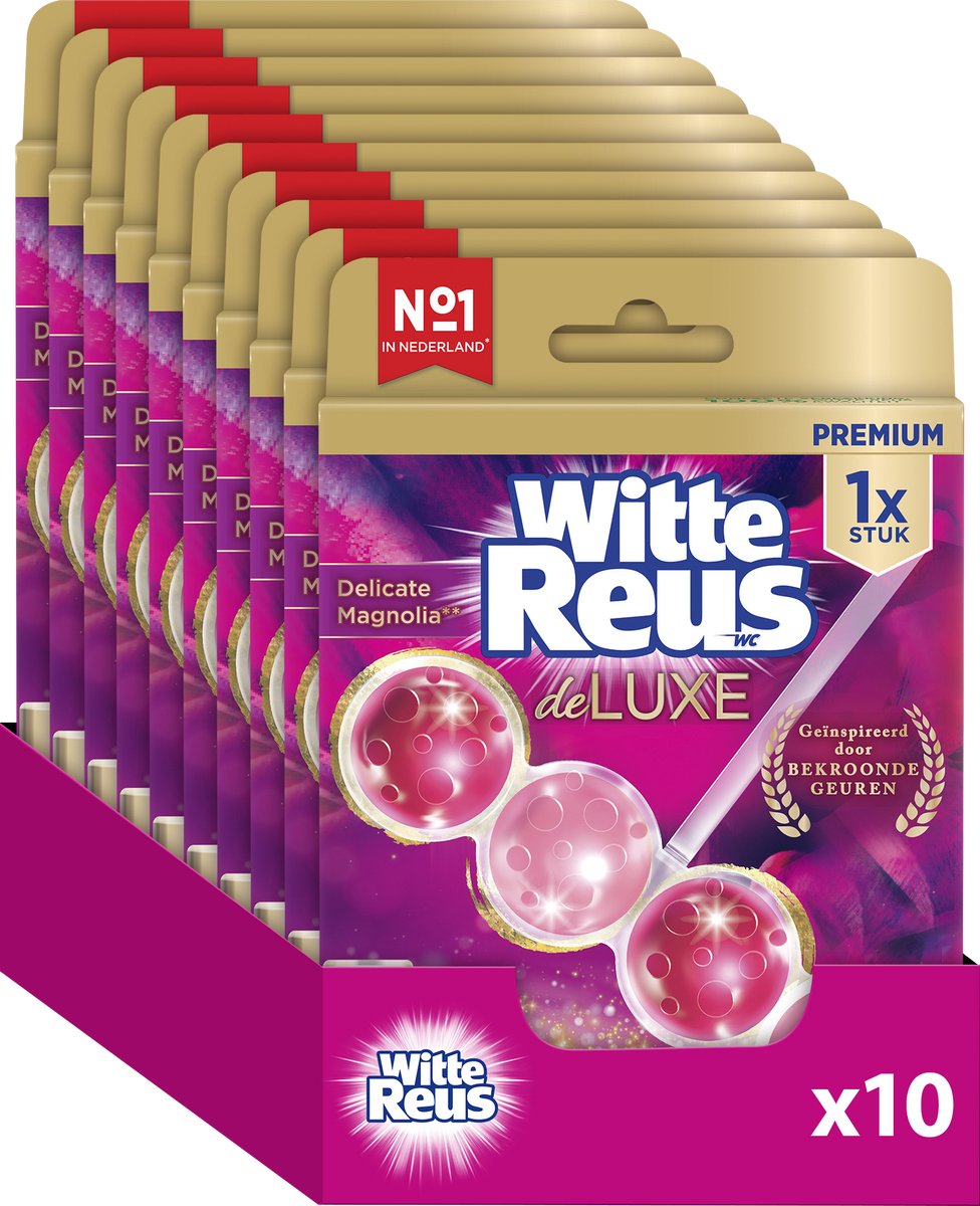 Hvid kæmpe deluxe delikat magnolia toiletblok 50g - toiletklodser - værdipakke - 10 stk.
