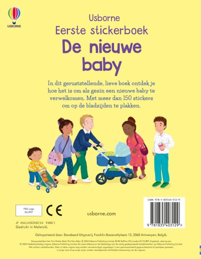 Den nye baby. klistermærke bog. 3+