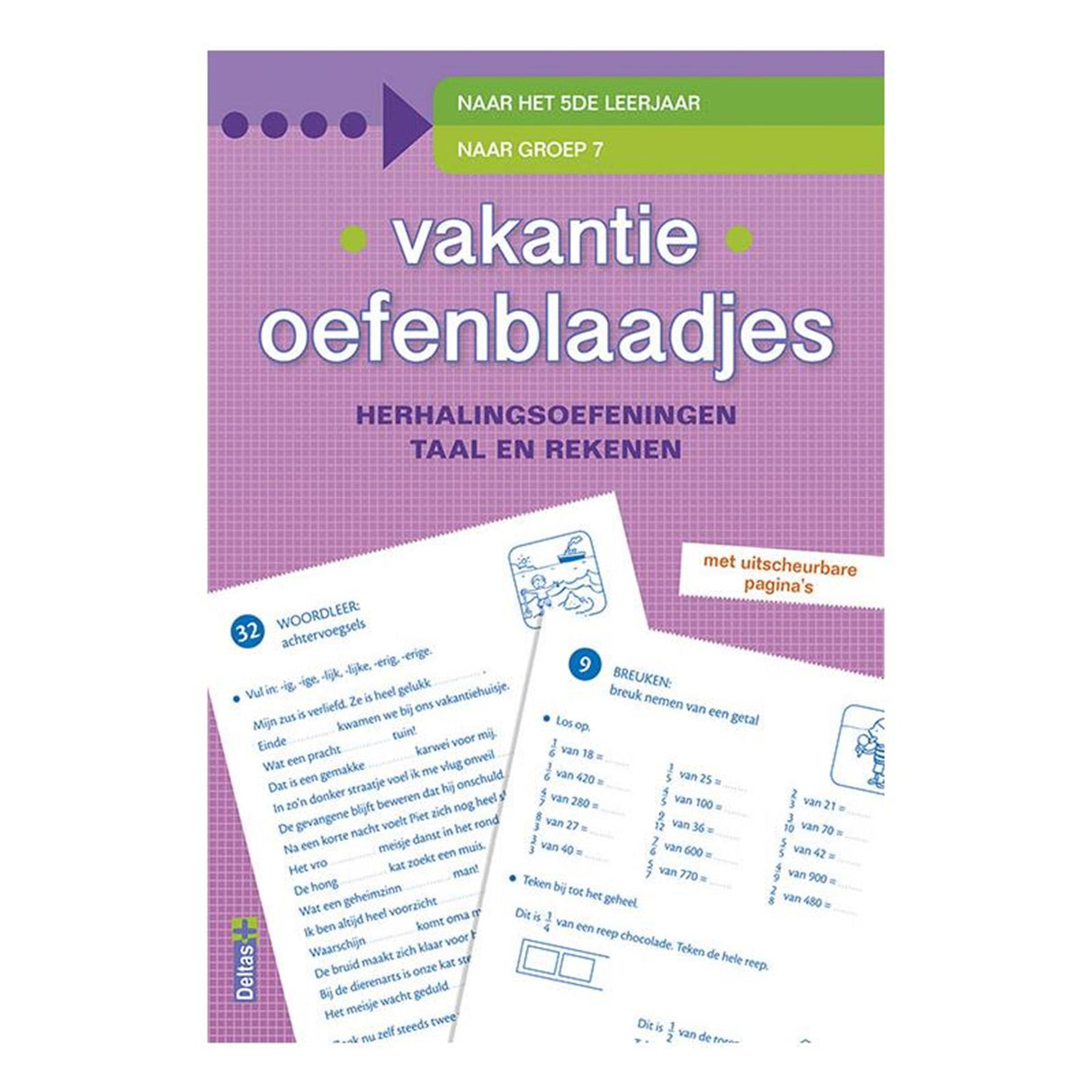 Deltas ferieøvelsesark, gentagelsesøvelser i sprog og regning