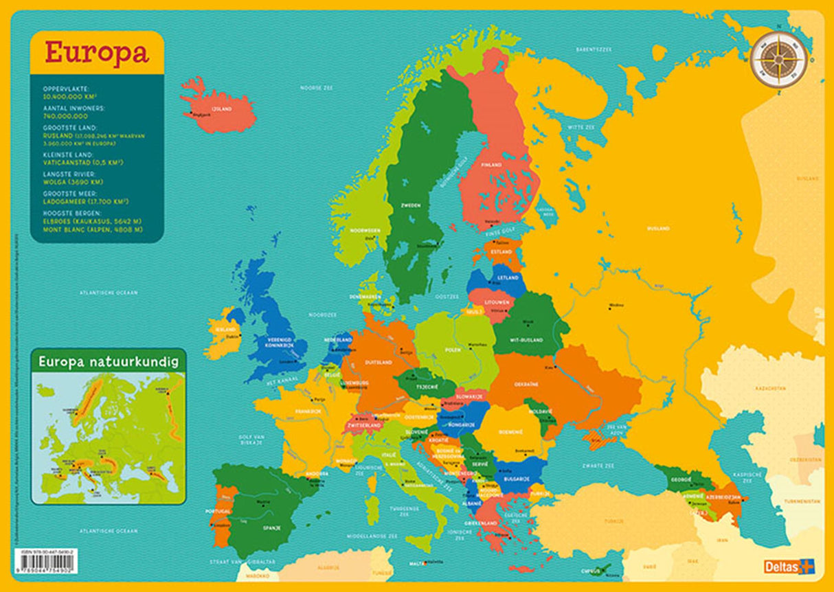 Deltas uddannelsesrute - kort over Europa