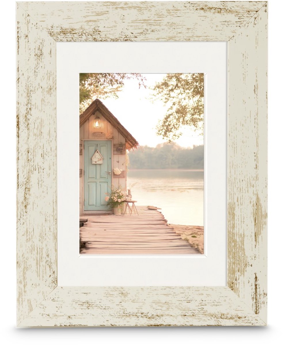 Hama fotoramme - sommerhus - 20 x 30 cm - gammel hvid
