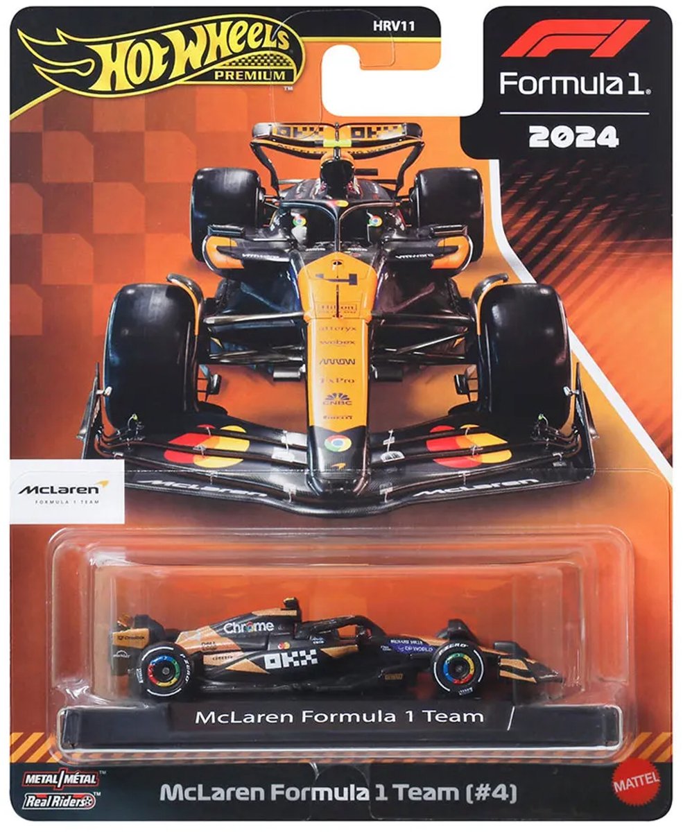 Hot wheels premium metal formel 1 samlerlegetøjsracerbil - lando norris mclaren