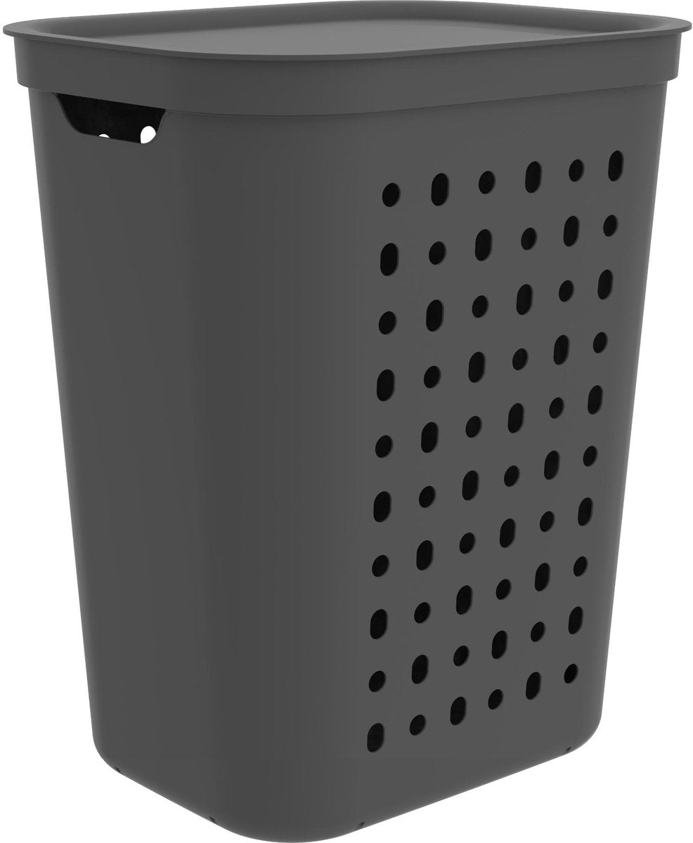 Rotho vasketøjskurv jona plastfarve antracit, kapacitet 55 liter