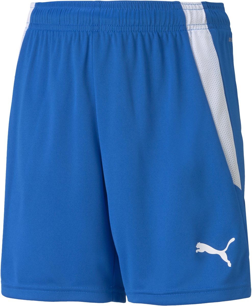 Puma teamliga shorts jr unisex sportsbukser - elektrisk blå limonade - hvid