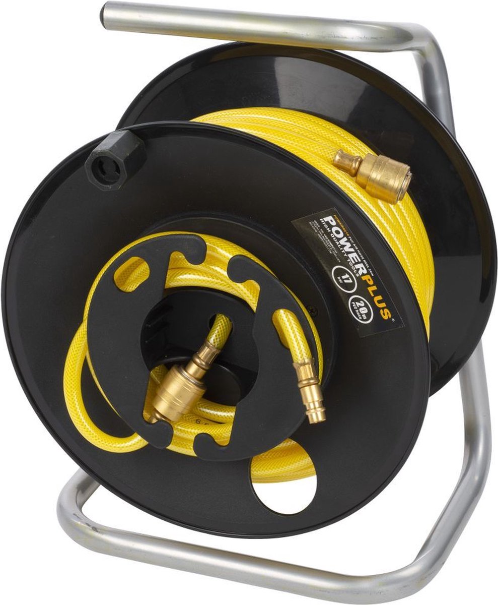 Powerplus powair0210 kompressor luftslangetromle - max. tryk: 17bar - længde 20m - materiale PVC - inkl. slange