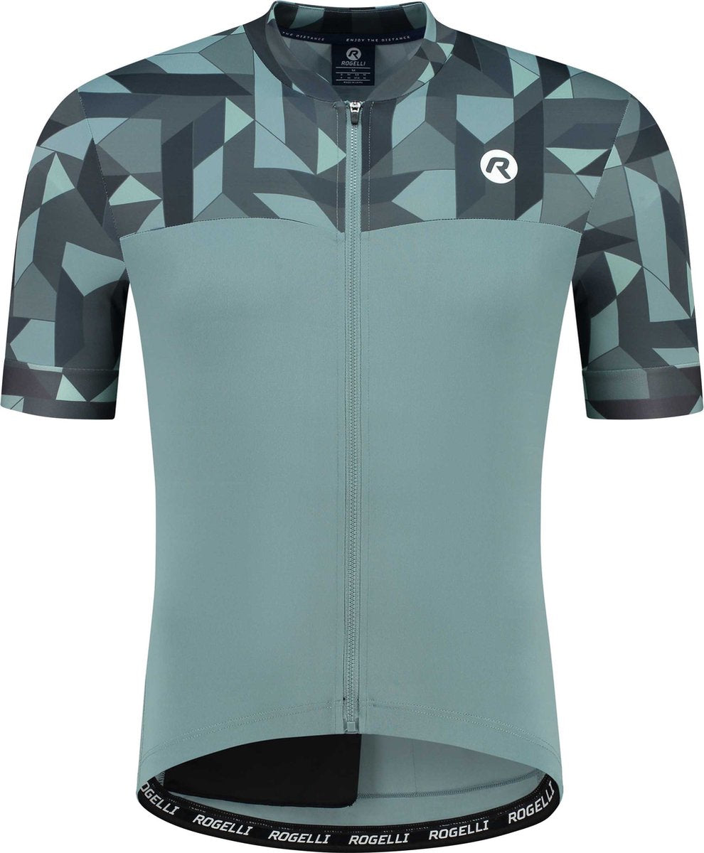 Rogelli essential graphic fietsshirt - korte mouwen - heren - grijs - maat s
