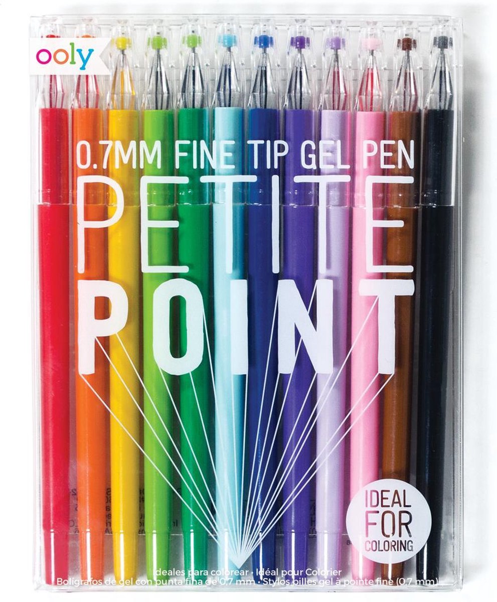 Ooly - petite point - 12 farvede gelpenne