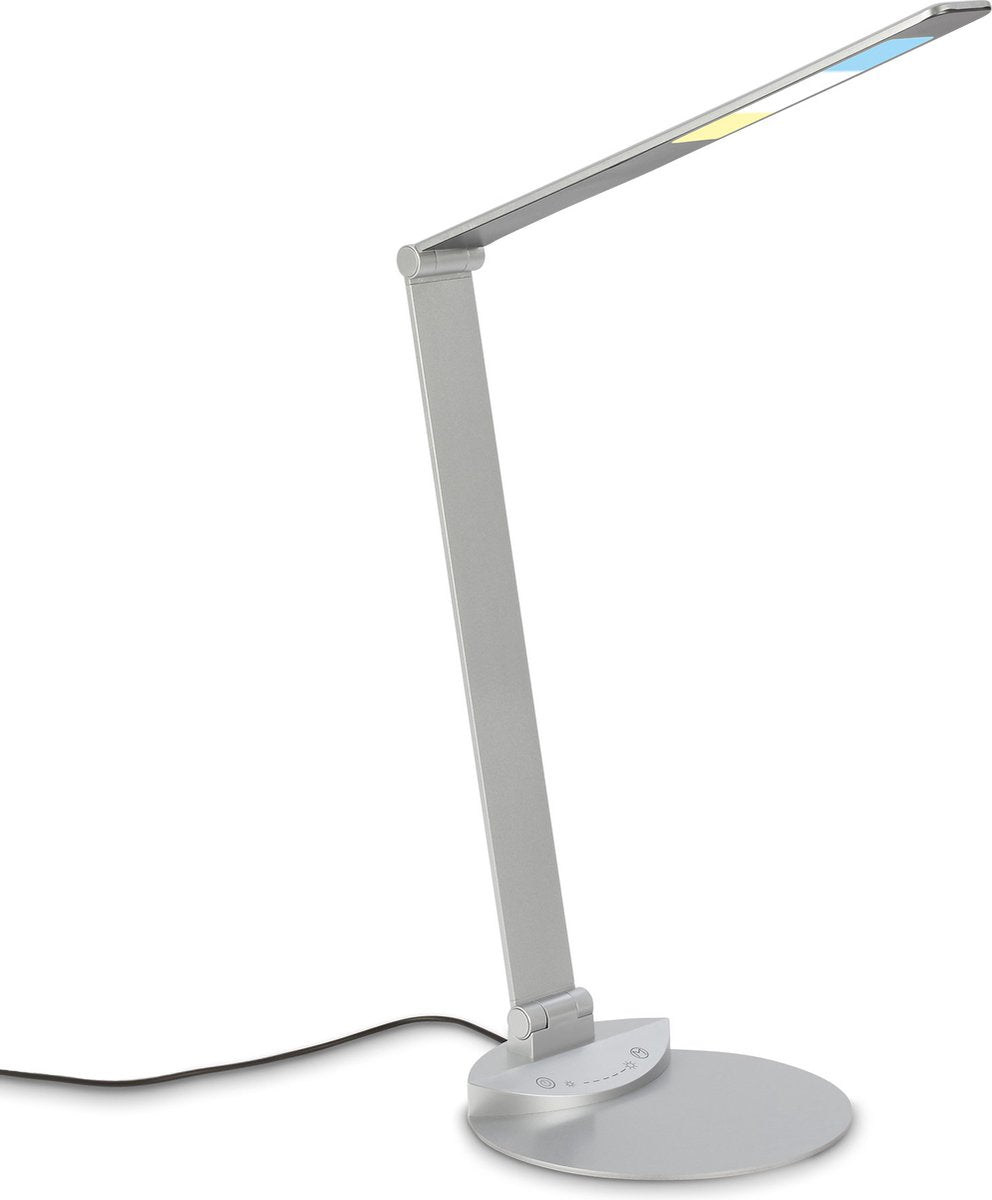 Briloner - LED bordlampe - skrivebordslampe - justerbar - drejelig - skrivebordslampe - touch, farvetemperatur justerbar, dæmpbar, sølvfarvet