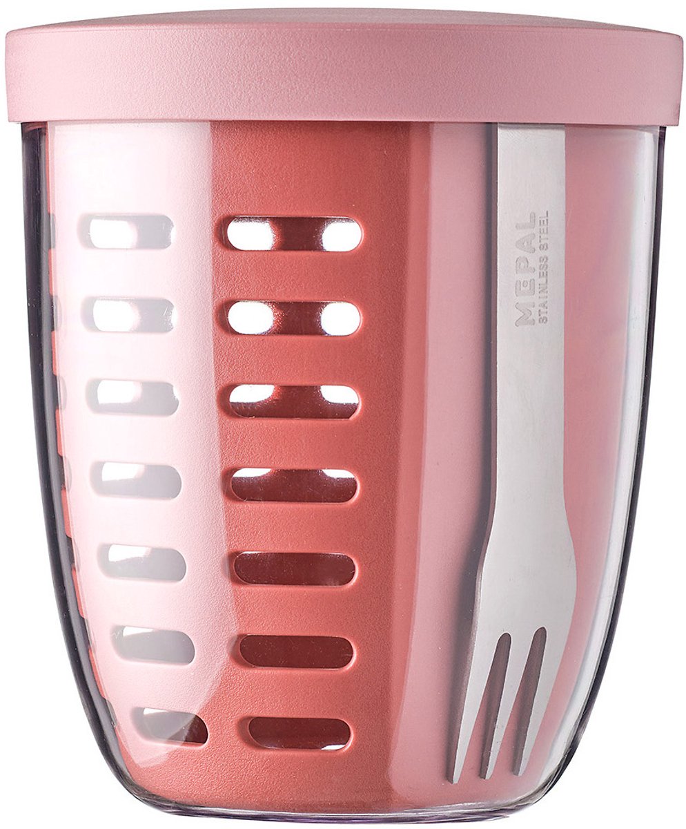 Mepal - ellipse fruit veggie pot - 600 ml - incl. vorkje - vivid mauve