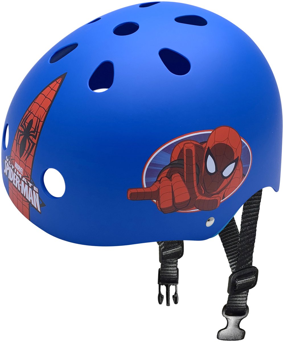 Marvel spider-man skøjtehjelm blå rød str. 54 60 cm